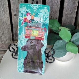 Greenbox Art & Culture Turquoise Floral Labrador Womens Best Friend Plate